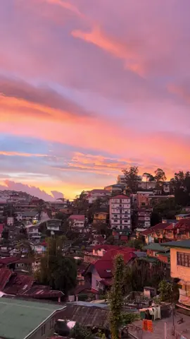 sunset sa harap rainbow sa likod #fyp #baguio #sunset #rainbow 