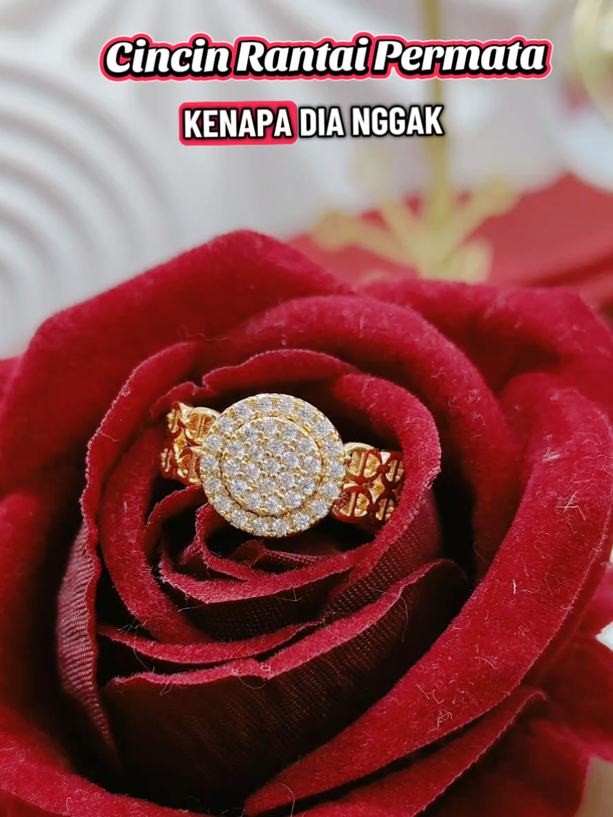Cincin Rantai Permata #cincinpermata #cincin #aksesoris #cincinantikarat #perhiasan 