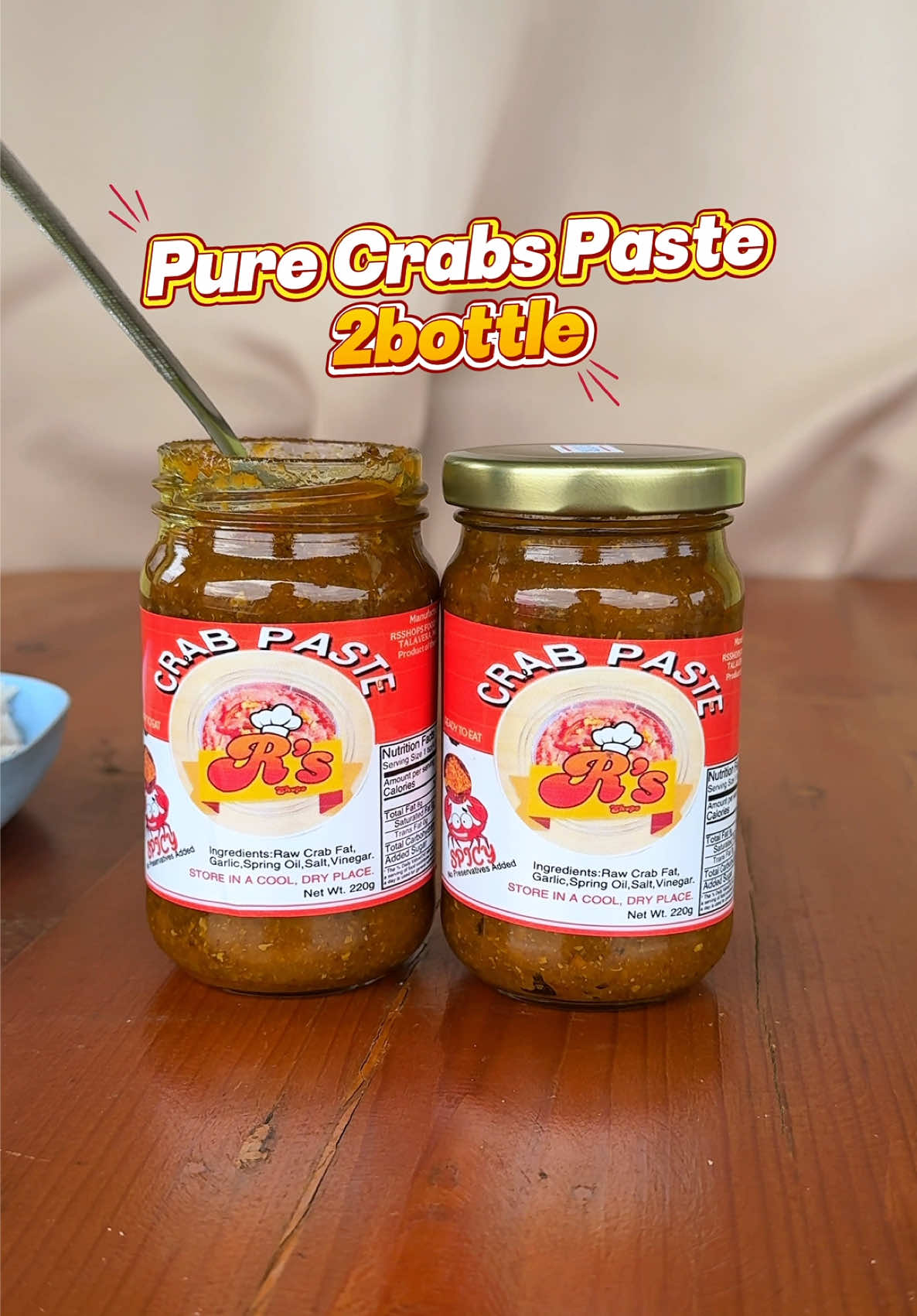 2Bottles Pure Crab Paste  ✅250 Grams Weight  6 months Shelf Life ✅You Can Eat it Straight From the Bottle  ✅Perfect With Steamed Rice ✅Available in Spicy and Original Flavor #purecrabpaste #purecrabpastehalal #aliguepaste #crabpaste #aligue@R’S SHOPS  
