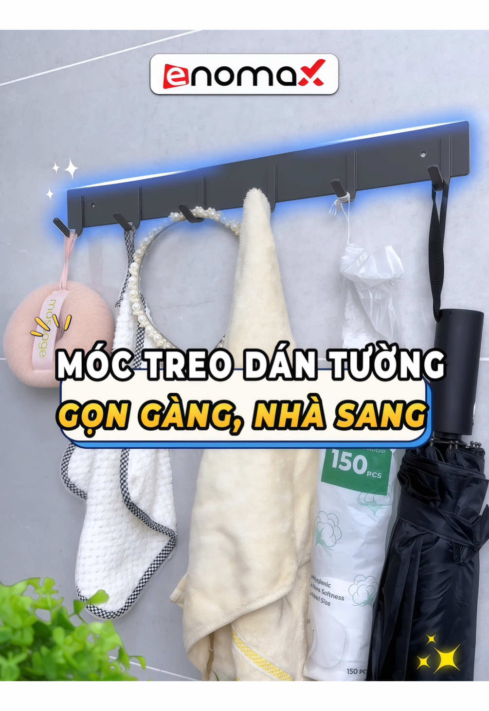 Mọi góc đều gọn, nhìn là ưng với chiếc móc treo dán tường Enomax #enomax #moctreo #moctreodantuong #moctreoquanao #moctreodo 