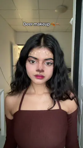 Deer makeup 🍂🦌 ( struggling to make it 1 minute long hehe)#foryoupage #fyp #halloweenmakeup #deermakeup 