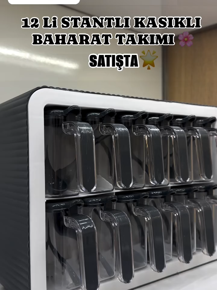 12’li Baharat Seti ile her yemeğe profesyonel dokunuş 💫 🧂 Şık tasarım, taptaze aromalar, mutfağında düzen ve lezzet bir arada! 💥 Şimdi kapıda ödeme fırsatıyla! #keşfet #keşfetteyizzz #istanbul #türkiye