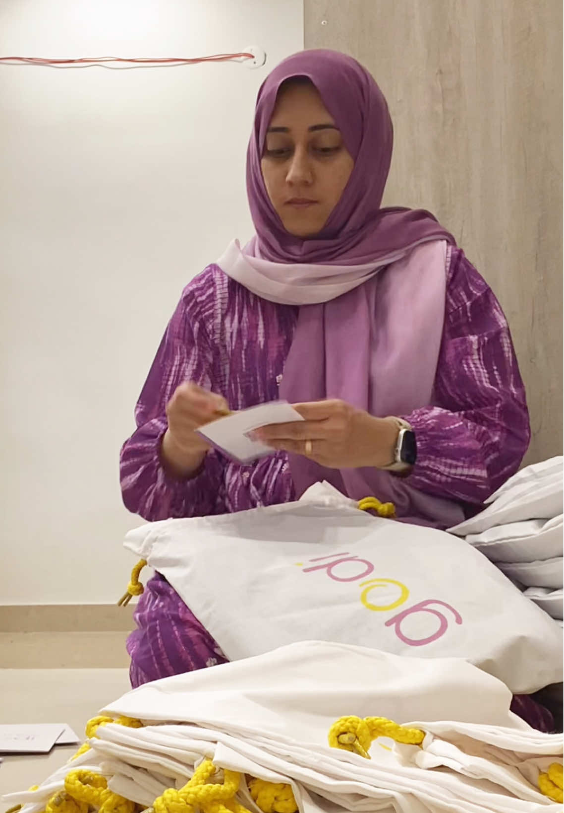 Packing up all @godi.pk wraps so they’re ready to ship before we head to Karachi! 📦