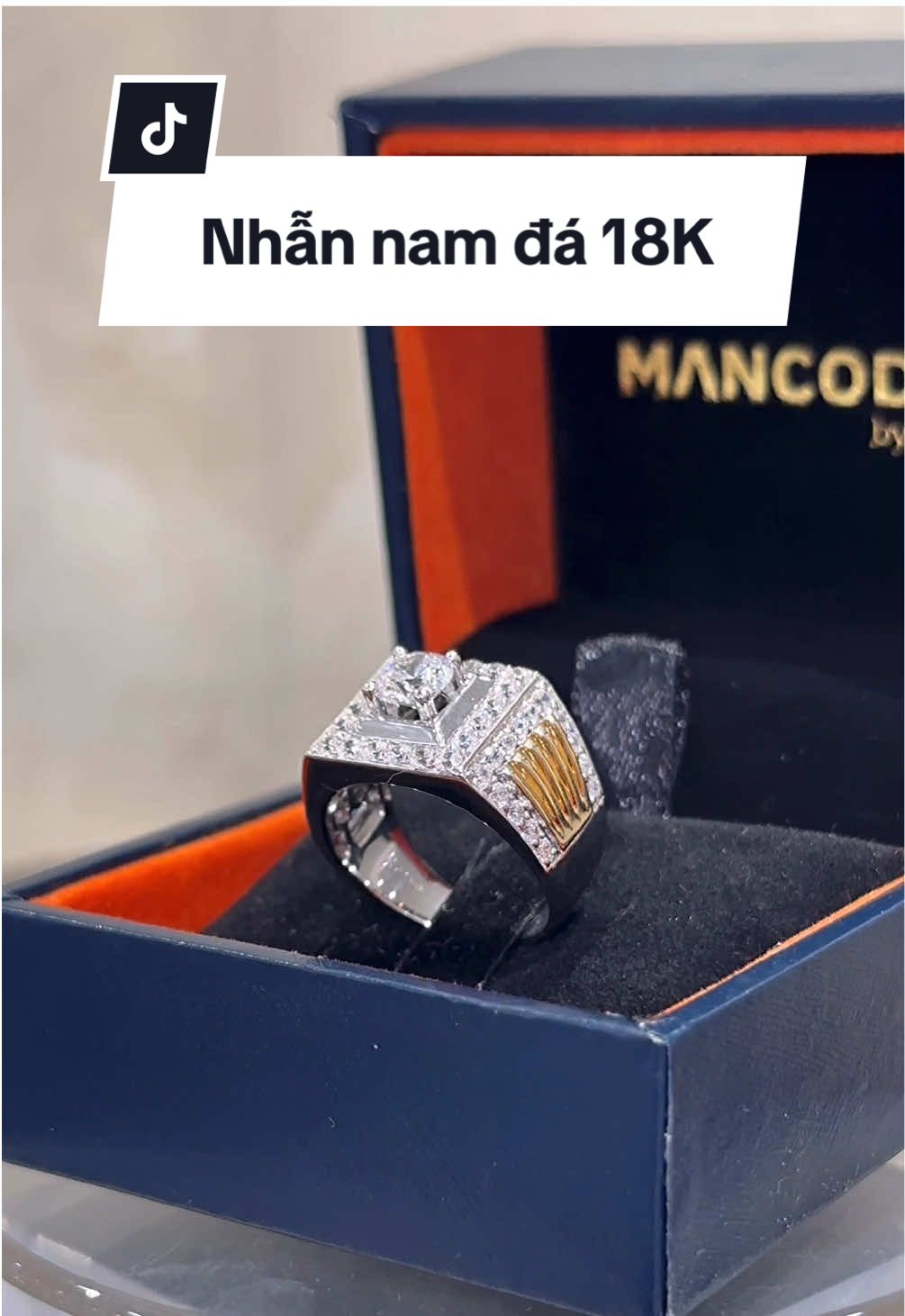 Nhẫn nam vàng 18K đính đá cao cấp 👨‍💼 #pnj #gold #mancodebypnj 