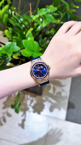 Hub 33mm full vỏ đá vàng hồng lên tay sang quá lun😍💙#xuhuong2025 #donghodep #donghonu #donghodeotay #nghiendongho 