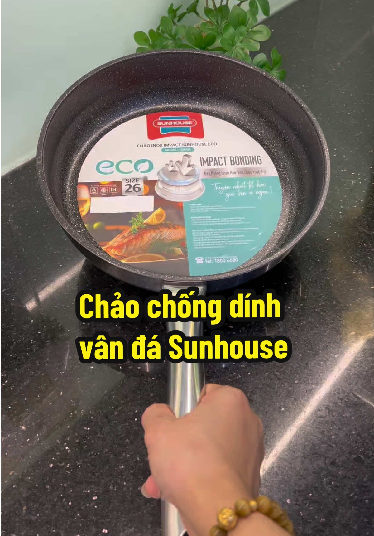 ☘️ Chảo Sunhouse Cầm nặng tay, chắc chắn. Ưng thật . Phủ lớp Vân đá chống dính an toàn . Phù hợp cho mọi loại bếp #viral #chaochongdinh #chaoinox #chaovanda #sunhouse 