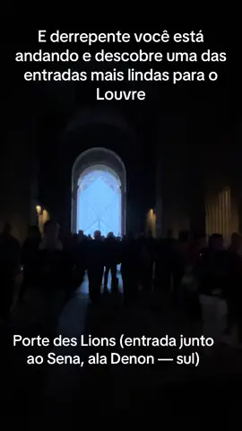 Menos conhecida e, portanto, com filas muito mais curtas quando está aberta, é a entrada mais próxima da ala onde fica a Mona Lisa. #dicasdeviagem #travelparis #paris #louvre 