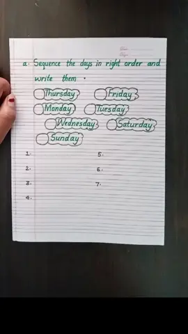 days of the week.#teacher #balbikas #creatorsearchinsights #writing #student 