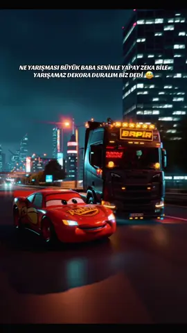 Şimşek olum az arayı aç tampona sürtüyorsun 😃 #scania #dekor #şimşekmcqueen #yapayzeka #araba 