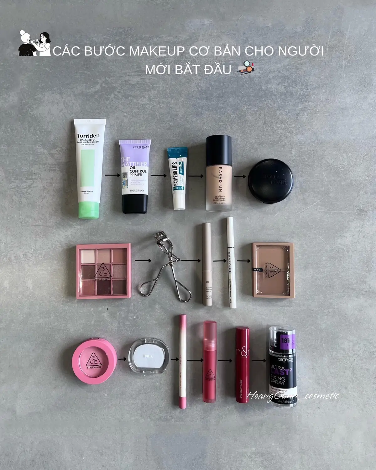 Cách bước makeup cơ bản dành cho những bạn mới bắt đầu . Hoàn chỉnh từng khâu từng sản phẩm Da đủ ẩm thì lớp nền mới căng mịn nhé các chị em! #myphamchinhhang #makeup #lamdep #xuhuong #viralvideo 