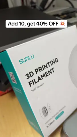 This SUNLU PLA deal is blowing up right now — add 10 rolls to your cart and get 40% OFF 🔥. If you’ve been waiting to restock filament or try new colors, this is your moment. Don’t wait until your favorite shades are gone. SUNLU PLA gives you smooth layers, fewer clogs, and strong, glossy prints that pop right off the bed. It’s beginner-friendly, works on almost any FDM 3D printer, and makes your models look professional every time. Most makers are grabbing their 10-roll bundles before the discount disappears — so if your printer’s been running low, now’s the time to stock up and save big. #sunlu #3dprinterfilament #3dprinting #makerspace #tiktokmademebuyit