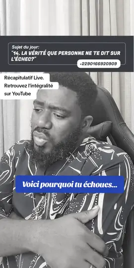 Avoir peur de l'échec, c'est déjà échouer. Mais pourquoi avons-nous si tant peur de l'échec ? #livehighlights  #Consieilsdevie  #citationdujour  #Recalibrage 