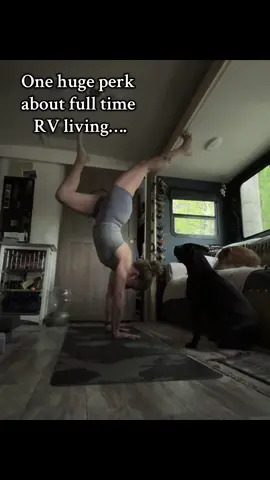 Cultivating a yoga practice in a camper is interesting.  Sometimes this space feels tight, so I’ll move things outside.  Sometimes I feel the need to get on my mat in a group setting.  But at the end of the day, it’s my space and these little camper walls have seen me fly, flourish and fall.  It’s my space, and while it may not seem like much… it gives me everything I need to release and flow. ❤️ Have a great day my friends ✨ #yoga #handstandpractice #foryoupage #wanderingyogicl #movewhereyoucan 