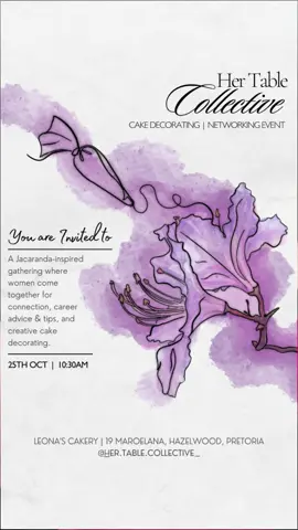 PRETORIA GIRLS. YOU ARE SUMMONED. Join us on the 25th of October at @Leona's Cakery 🍒 for a cute cake-decorating networking session!    Share this with someone you wanna go cake-decorating with 🍰  Tickets are R120 each and are available on the Sociable App. Here is the link: app.thesociableapp.com/events/Vt1K6q Hope to see you there!  #hertablecollective #leonascakery #networkingevent #cakedecorating #pretoriatiktok 