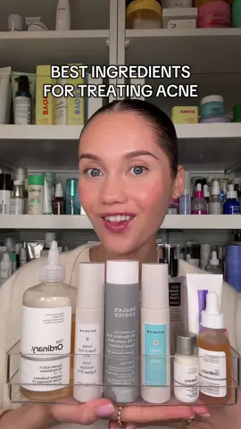 Best ingredients for treating acne!!🧪✨ #azelaicacid #glycolicacid #salicylicacid #retinol #acnetreatment @The Ordinary @Paula’s Choice UK @Naturium @COSRX Official @Acnecide + Purifide Skincare  