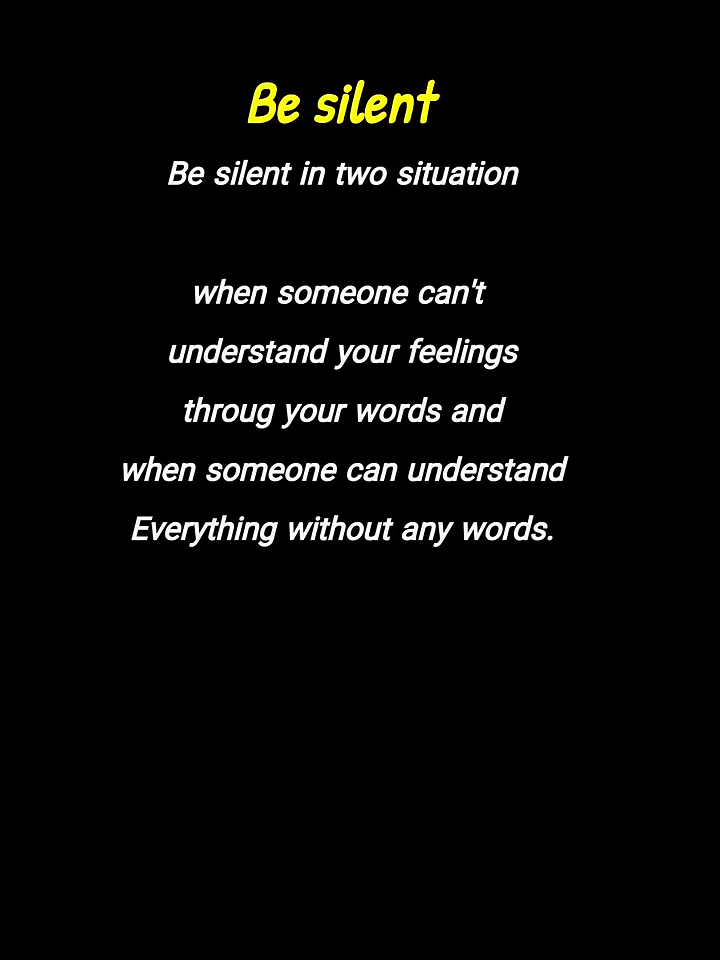 🤫 Be Silent 💭 When Words Aren’t Enough ❤️ #LifeQuotes #DeepThoughts #Emotional
