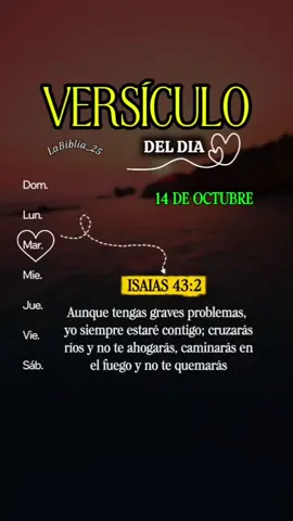 Aunque tengas graves problemas, yo siempre estaré contigo; cruzarás ríos y no te ahogarás, caminarás en el fuego y no te quemarás #versiculosbiblicos #LaBiblia25 #diosesbueno  #CapCut 