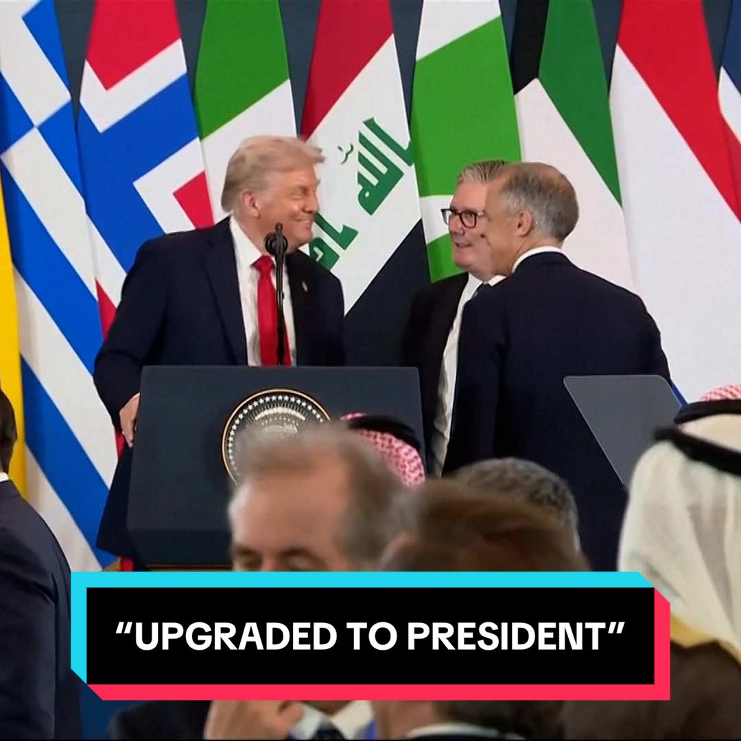 U.S. President Donald Trump and Canadian Prime Minister Mark Carney shared a laugh as official proceedings finished at the Egyptian resort in Sharm El- Sheikh. #newsweek #markcarney #donaldtrump