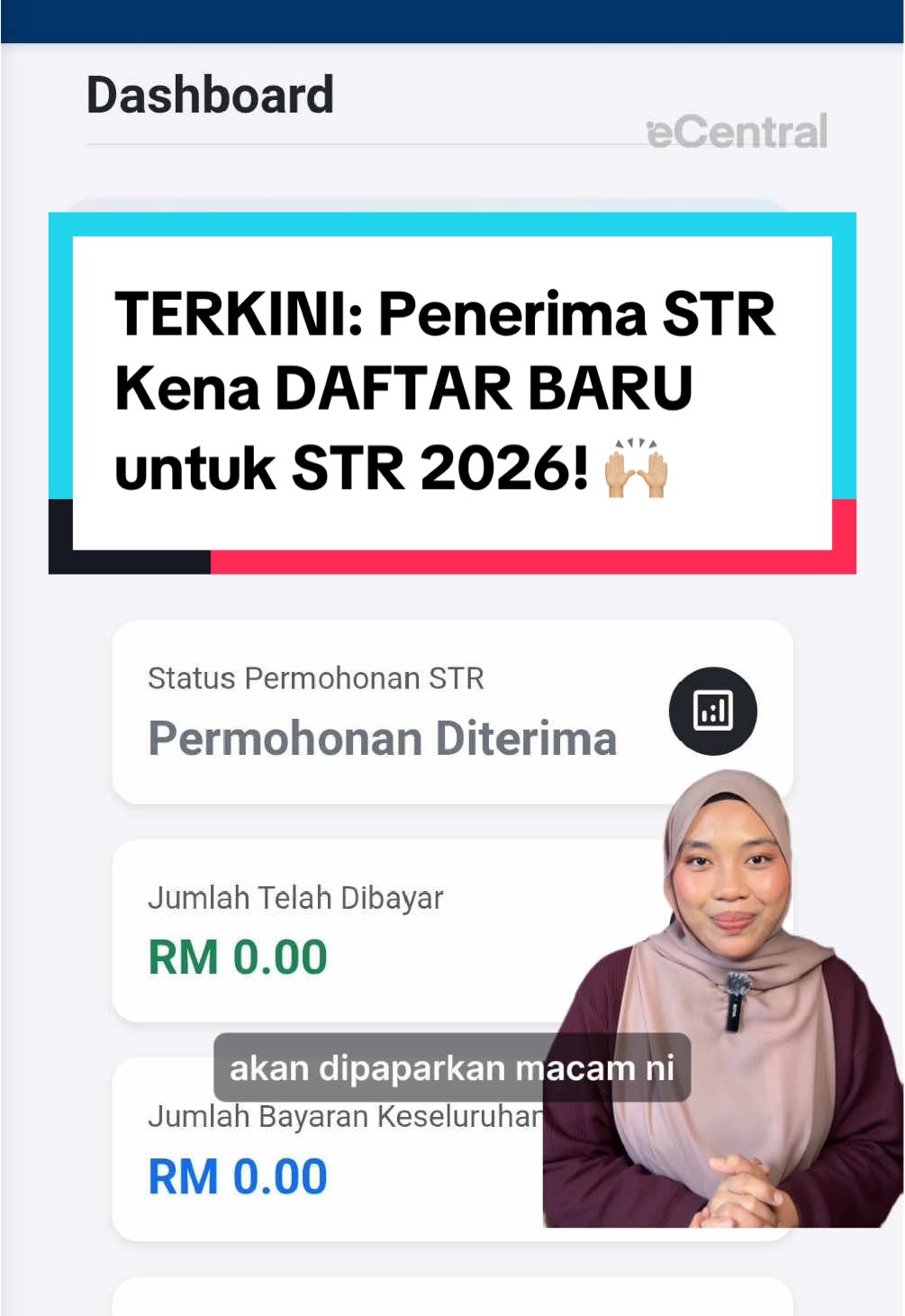 [TERKINI] STR 2026 🔊🔊🔊 Penerima STR sedia ada kena daftar akaun baru MySTR untuk dapat bantuan bagi tahun 2026. Ikut tutorial LENGKAP step-by-step dalam video ni 👆🏼 Share info ni dekat kawan dan family anda okay! 🥰 #bantuanstr #bantuanstr2026 #sumbangantunairahmah #bantuanstrtahun2026 