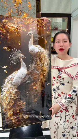 Tranh công tráng gương hiện đại treo phòng khách sang trọng #tranhtrangguong #decor #ngocngannga 