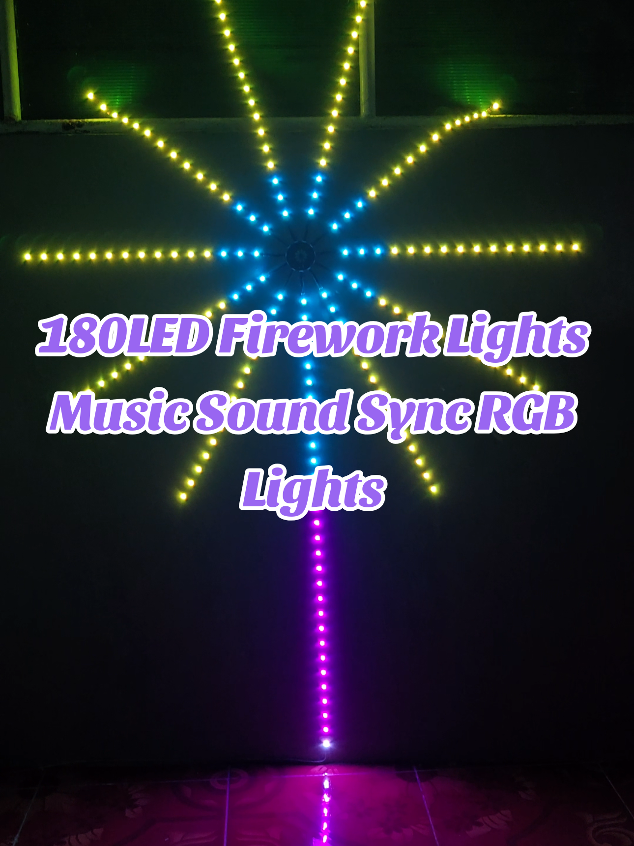 180LED Firework Lights Music Sound Sync RGB Lights with remote control #fireworkslight #ledfirework #fireworkledstriplights #fireworkssolarchristmaslight #fyp 