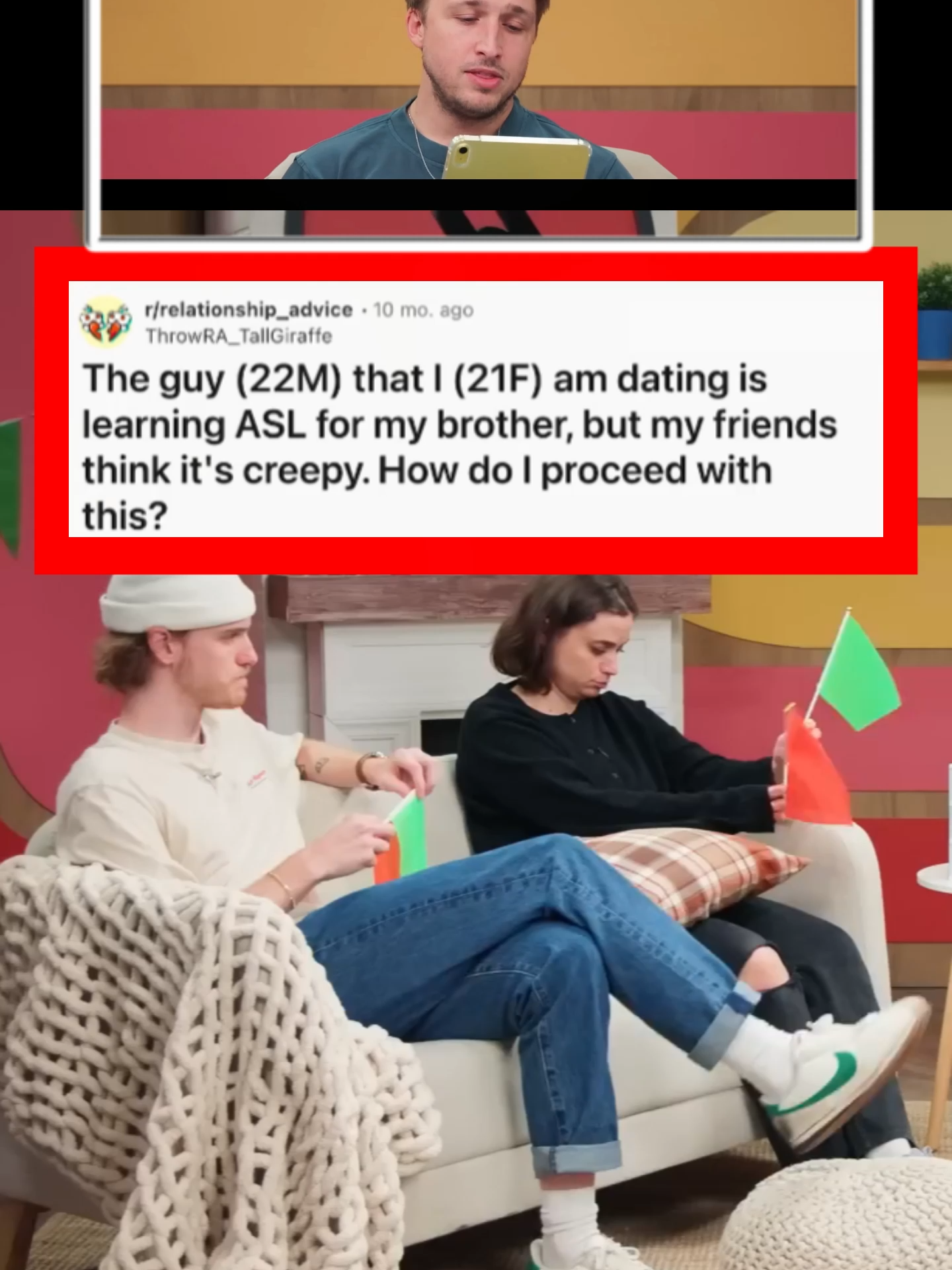 The guy (22M) that l (21F) am dating islearning ASL for my brother, but my friendsthink it's creepy. How do l proceed withthis?#fyp #fypage #fypツ #story #storytime #reddit #redditstories #redditreadings #reddit_tiktok #aita #AITA #PLT #pov #fypシ゚viral #foryou