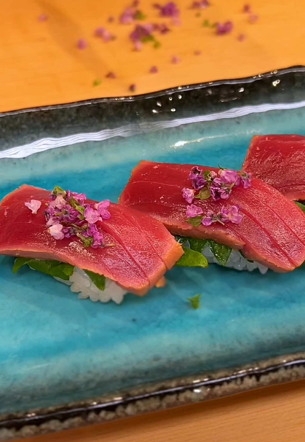 Refreshing Sudachi Soy Tuna Sushi🍊 #sushi #tuna