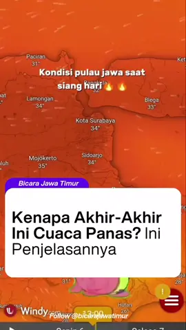 Sejumlah wilayah di Pulau Jawa tengah dilanda gelombang panas dengan suhu mencapai 36 derajat Celcius. Fenomena ini membuat masyarakat bertanya-tanya: kenapa cuaca akhir-akhir ini terasa begitu terik? Badan Meteorologi, Klimatologi, dan Geofisika (BMKG) pun memberikan penjelasan ilmiahnya. Menurut BMKG, meningkatnya suhu di berbagai daerah disebabkan oleh pergeseran posisi semu matahari yang kini berada tepat di atas wilayah Jawa bagian selatan. #viral #bicarajatim