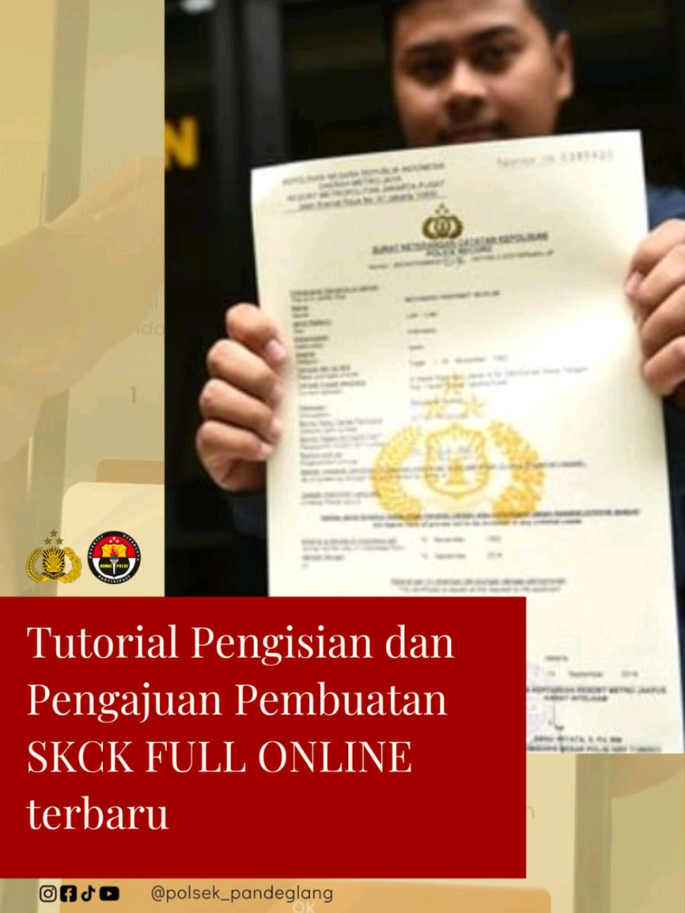 TUTORIAL SKCK ONLINE TERBARU 2025! Sekarang bikin SKCK nggak perlu antre panjang di kantor polisi😍 Semua bisa kamu urus FULL ONLINE lewat situs resmi Polri!  Cukup siapkan KTP, KK, ljasah, Akte Lahir, BPJS dan Pas Foto Background Merah, dan upload lalu isi data diri lewat HP kamu📱 Tonton tutorial lengkapnya biar nggak salah langkah #SKCKOnline  #TutorialSKCK  #SKCK2025  #PelayananPublikDigital  #PolsekPandeglang 
