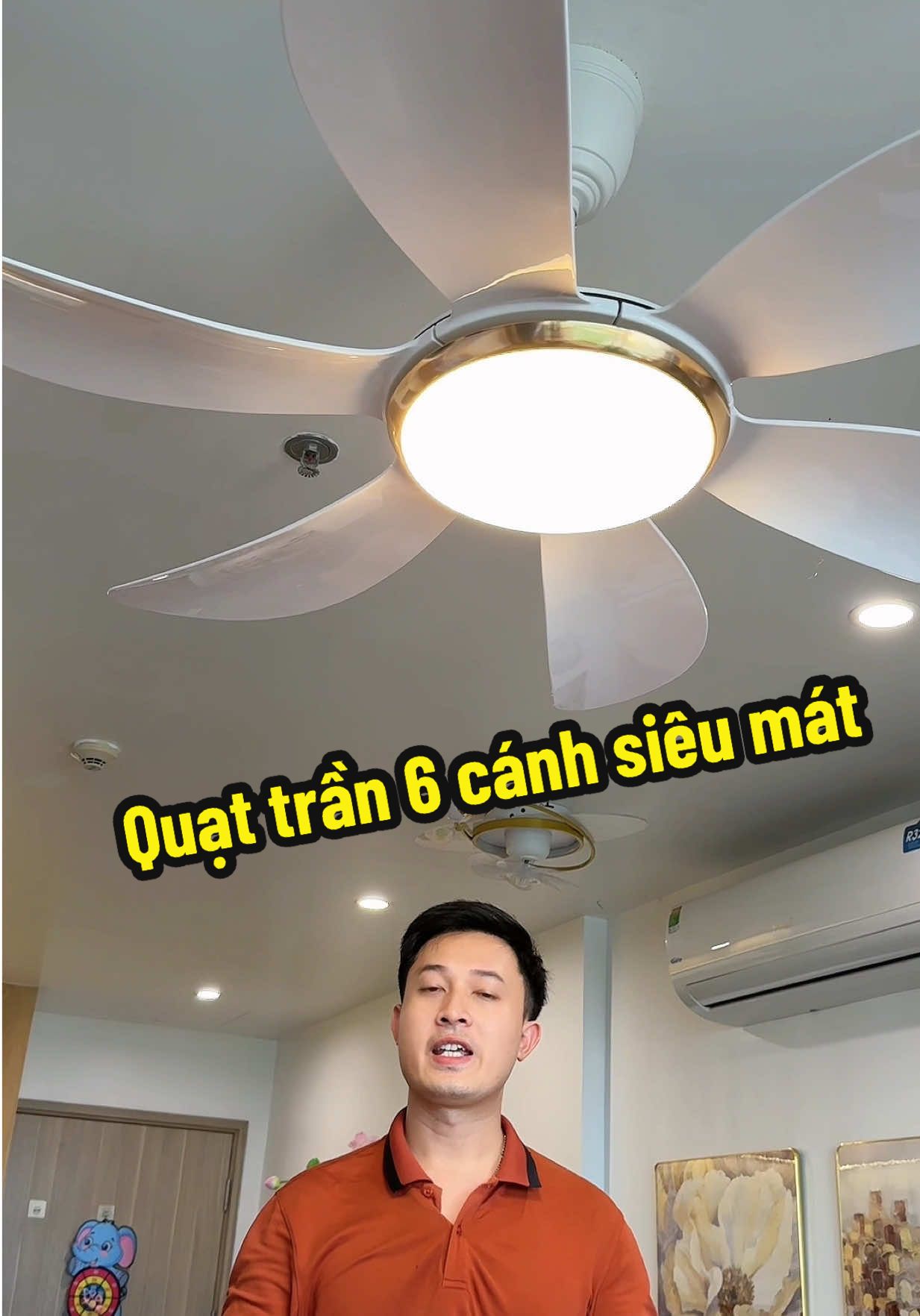 Quạt trần 6 cánh tiết diện siêu rộng cực mát giá cực hời #quat #quattran #quattranden #xuhuong #nhanuytin88 