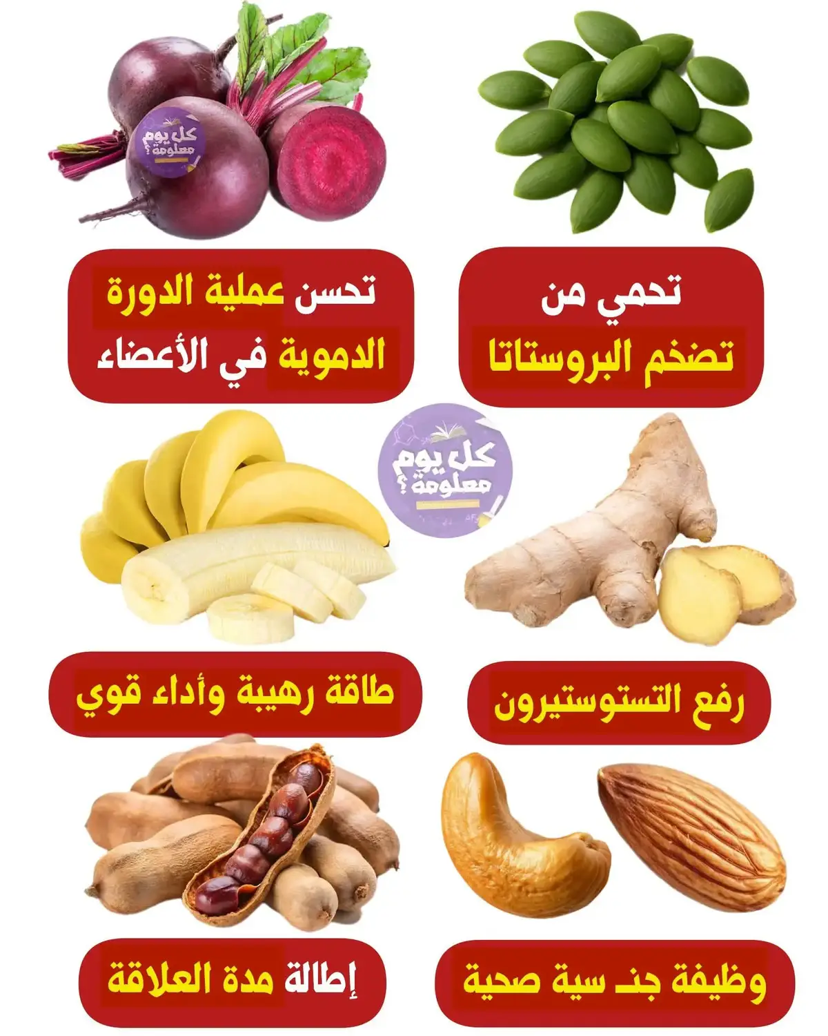✅️ للرجال فقط ⚠️ :  ✅️ بذور القرع : تحمي من تضخم البروستاتا ✅️ الشمندر : تحسن عملية الدورة الدموية في الأعضاء ✅️ الزنجبيل : رفع التستوستيرون  ✅️ الموز : طاقة رهيبة وأداء قوي ✅️ المكسرات : وظيفة جنــ سية صحية ✅️ التمر الهندي : إطالة مدة العلاقة ✅️ إن استفدت اكتب 3 مرات أسماء الله الحسنى #الشعب_الصيني_ماله_حل😂😂 #اكسبلور #هشتاج #fyppppppppppppppppppppppp #رجاله 