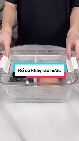 Rổ có khay ráo nước bảo quản tủ lạnh #giadungtienich #fyp #xuhuong 
