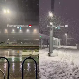 snow in Korea and rain in Indonesia are equally cold #korea #indonesia🇮🇩 #snow #hujan 