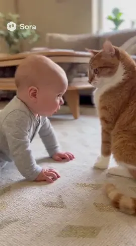 Pure love between a baby and his cat 🐱❤️👶 #Shorts #Heartwarming