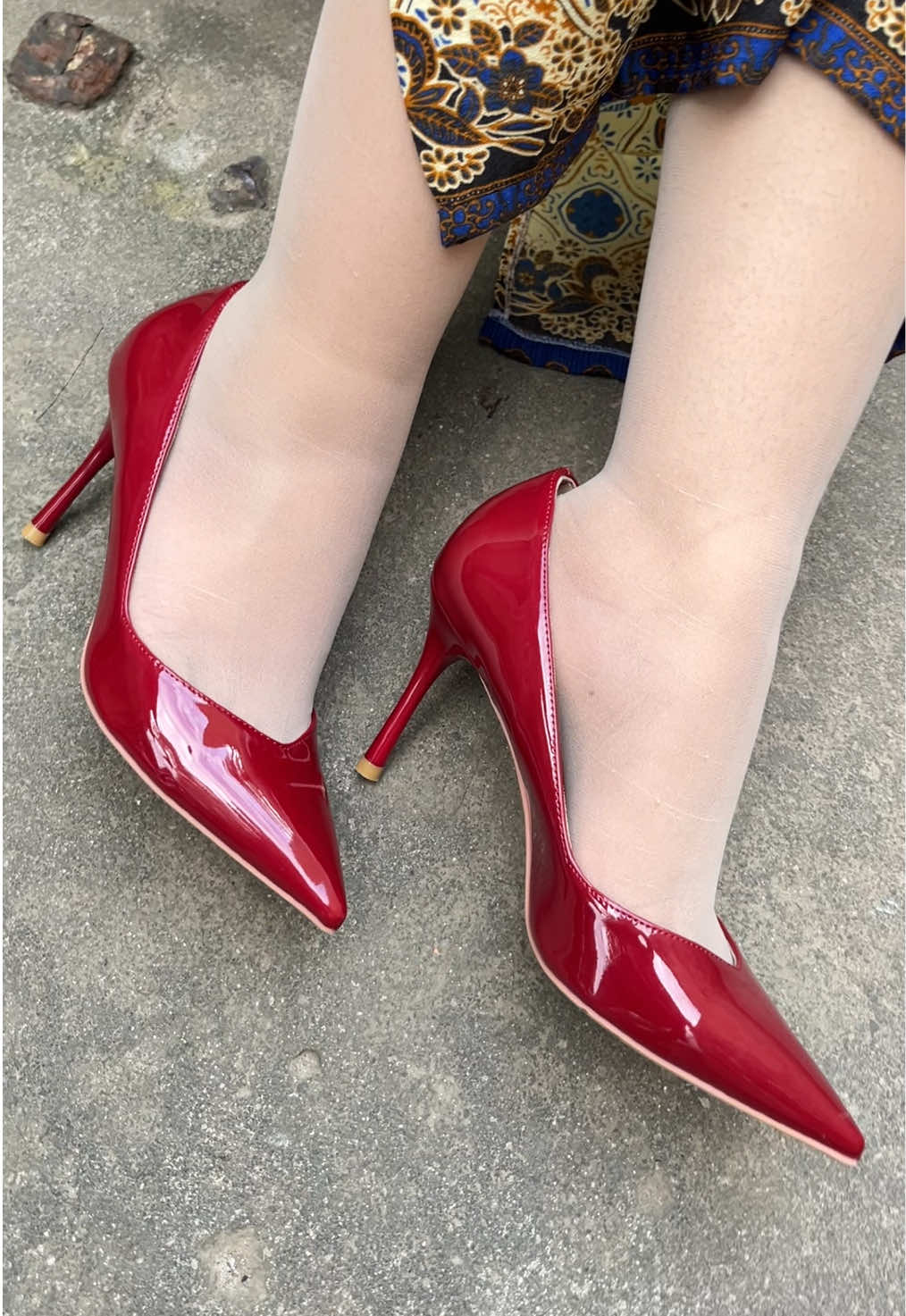 High heesl red cherry👠 #heels #stocking #sepatuwanita #fyp 