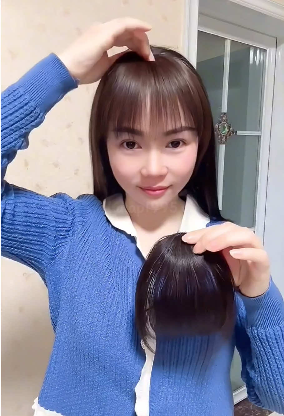 Chị em nào cần tóc mái giả xinh đi đám tiệc thì tham khảo em này nha #tocgianu #tocmaigia #tocmaixinh #lalap1995  #viral 