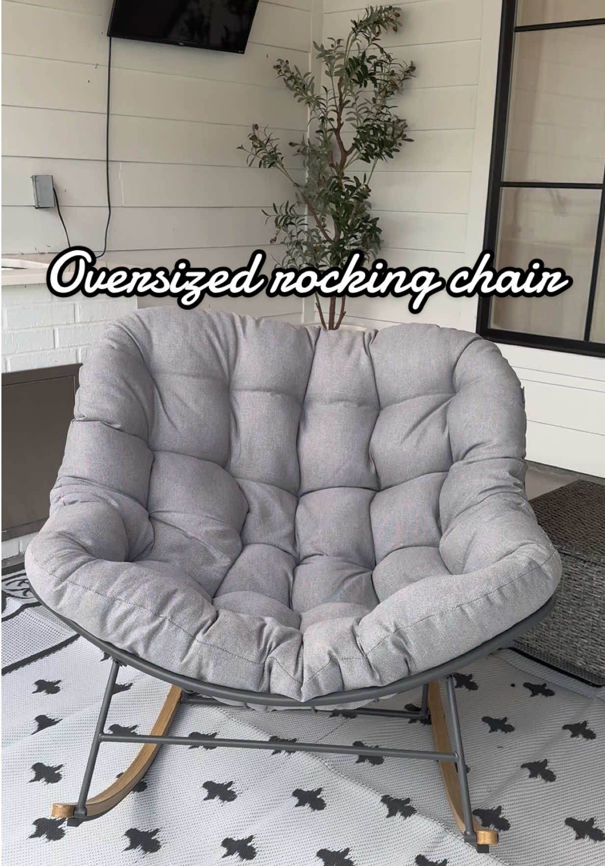 The way this oversized rocking chair came together so easily had me impressed 😍✨ It’s sturdy, stylish, and way too comfortable. Perfect for your patio, porch, or even a cozy indoor corner! @GRAND PATIO  #patiofinds #rockingchairvibes #homecomfort #easyassembly #cozydecor   