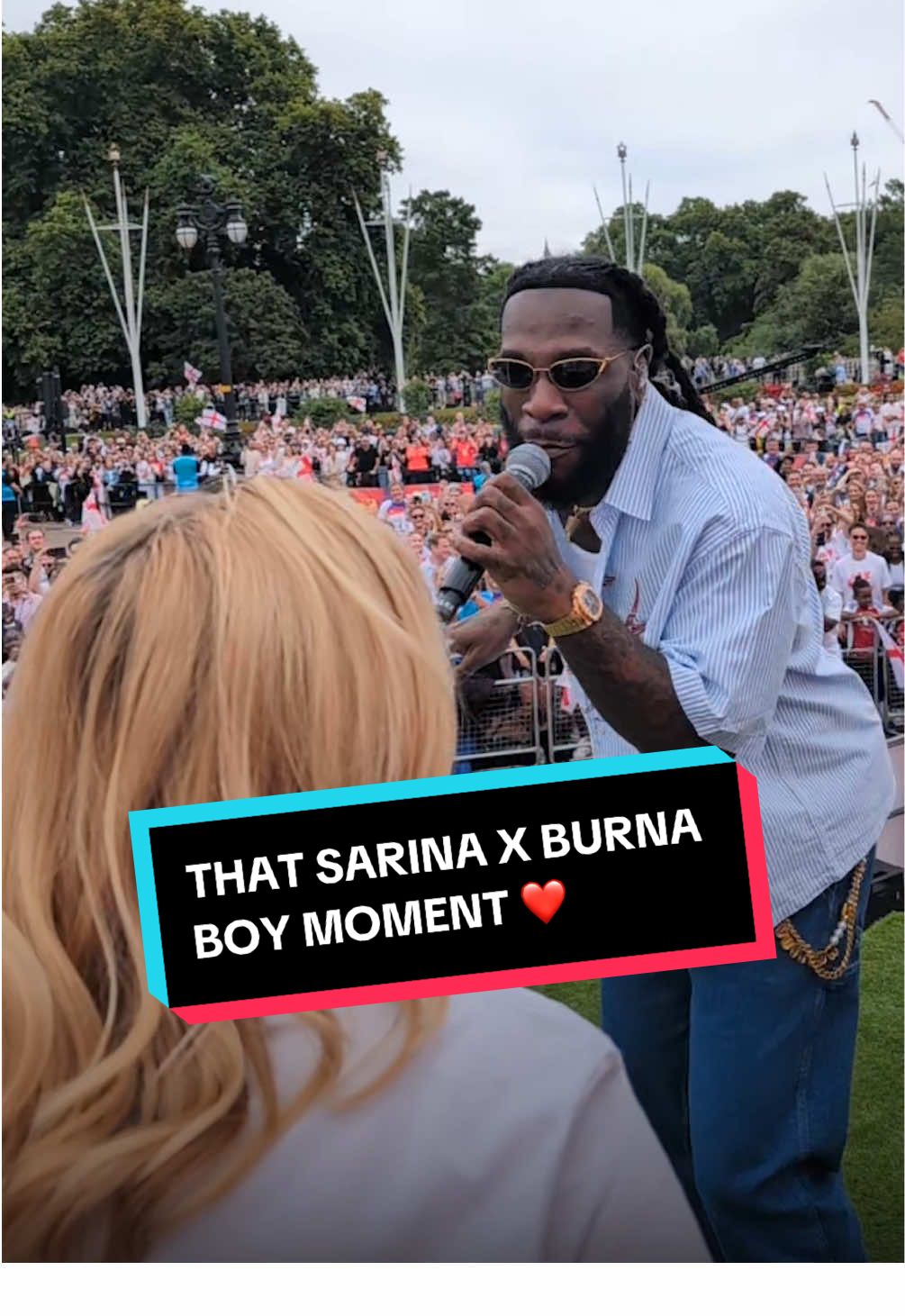 Will never be over that Sarina x Burna Boy moment 🥰 #england #Lionesses #sarinawiegman #burnaboy 