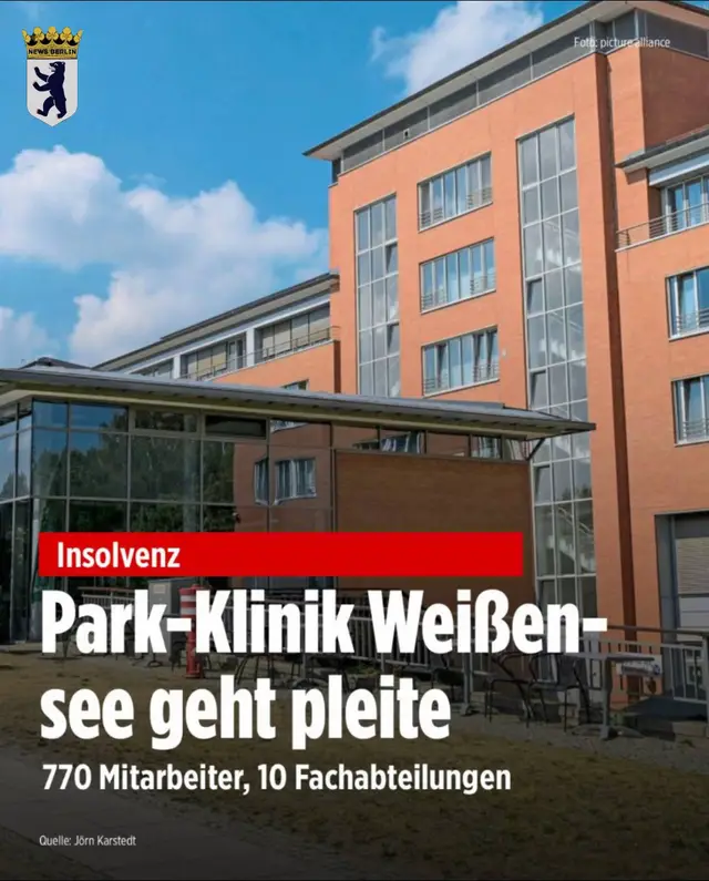 Rund 17.000 Patienten, 8500 Operationen und 26.000 Notfall-Versorgungen pro Jahr sind nicht genug gewesen. Obwohl drei Viertel der Patienten das Haus weiterempfehlen, ging die Klinik pleite. Wie die Park-Klinik Weißensee GmbH als Betreiber mitteilt, befindet sich die Gesellschaft samt seiner Tochterunternehmen, dem Medizinischen Versorgungszentrum und der Park-Klinik Küche, seit Anfang Oktober in einem sogenannten Eigenverwaltungsverfahren. #berlin #weißensee #parkklinik #insolvenz #newsberlin 