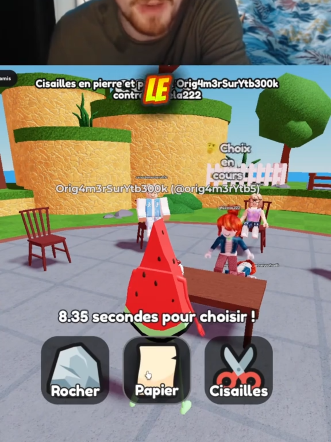 IMPOSSIBLE de GAGNER ce PIERRE FEUILLE CISEAUX sur Roblox ! #pourtoi #foryou #gaming #roblox #live