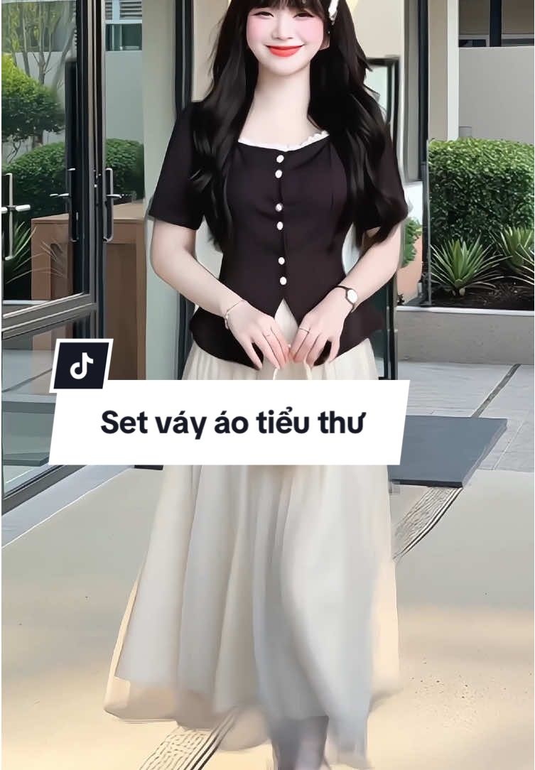Set váy áo tiểu thư thiết kế sang chảnh thanh lịch, áo phối chân váy xòe dáng dài #setvayxinh #setvaytieuthu #setvayao #setvaythietke #xuhuong 
