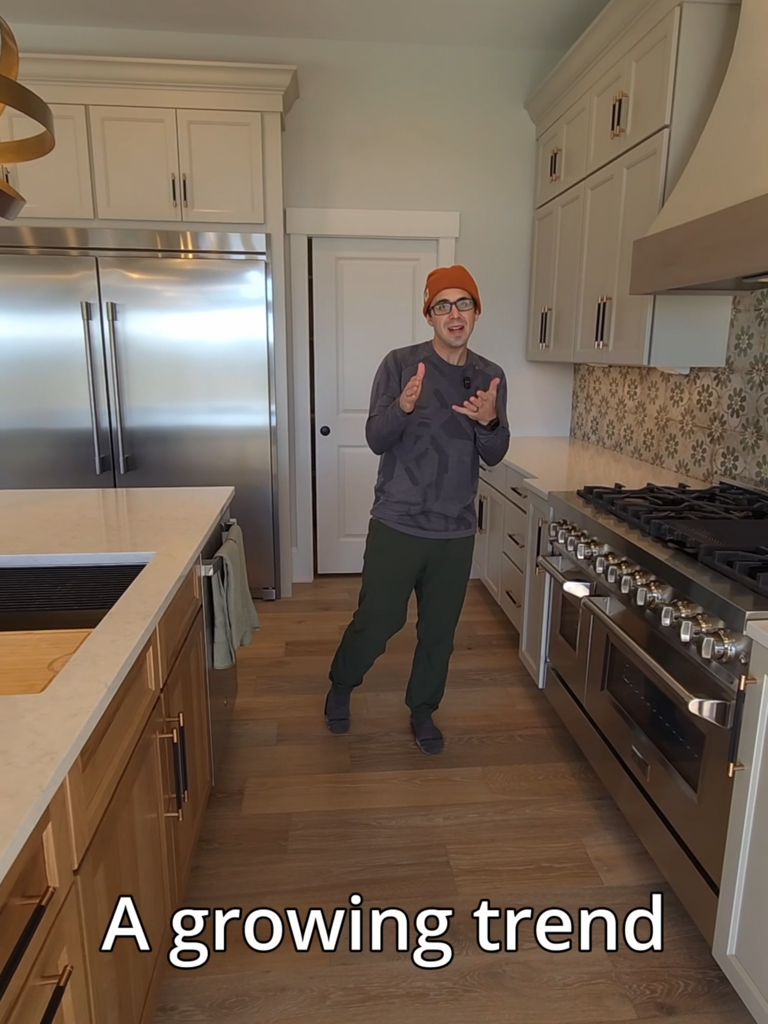 There is a lot we need to talk about with kitchen layouts. Presonally I'm seeing a more homes opt for a larger range and delete the wall ovens (maybe for more fridge space). What would you do in your build? We should also talk about workspace zones and how much room you need next to your fridge, sink and cooking area. #homedesign #floorplans #homeplans