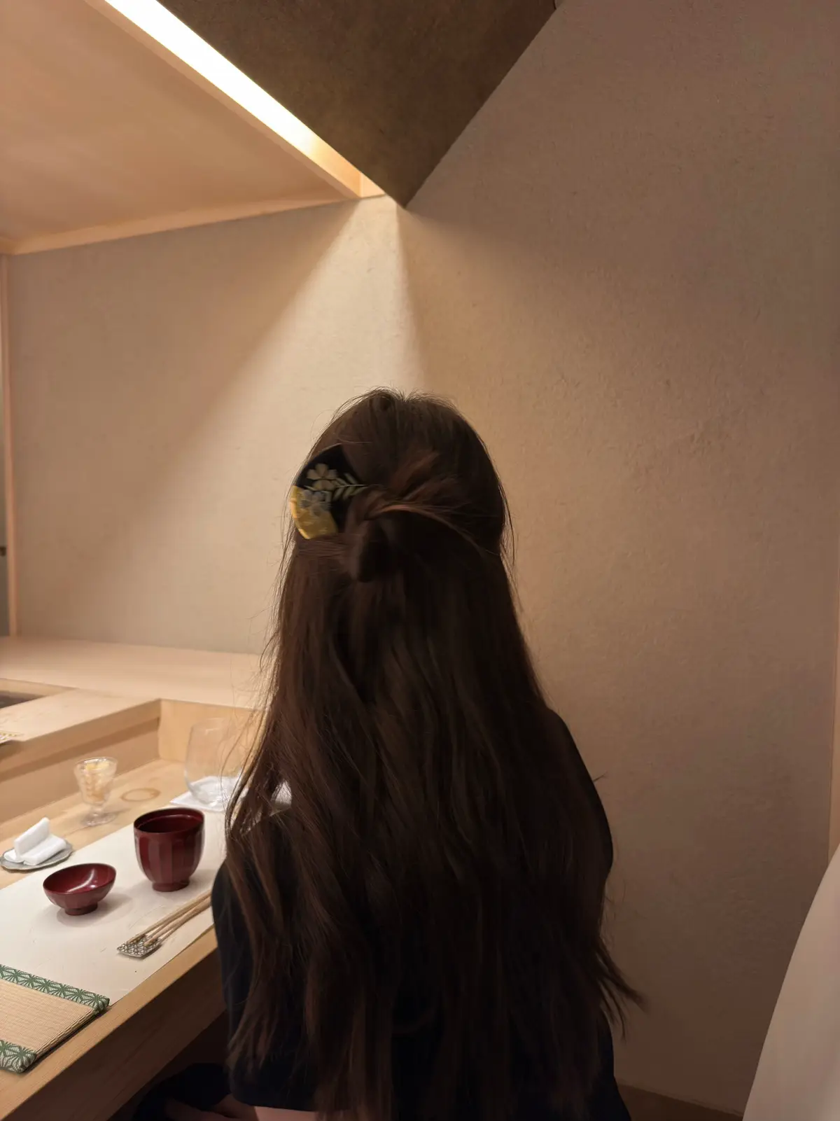 Omakase, complete with a Japanese hair updo 🥢 