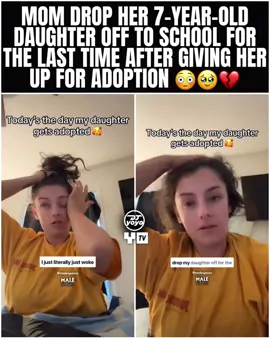 Mom drop her 7-year-old daughter off to school for the last time after giving her up for adoption 😳🥹💔 #fyp #viral #explore #trending