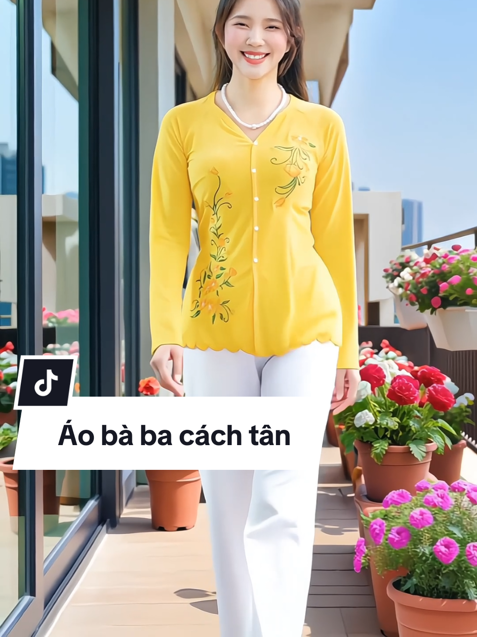 Áo bà ba cổ tim tay dài cách tân thêu hoa thanh lịch trẻ trung #aobaba #aobabacachtan #aobabadichua #aobabanu #xuhuong 