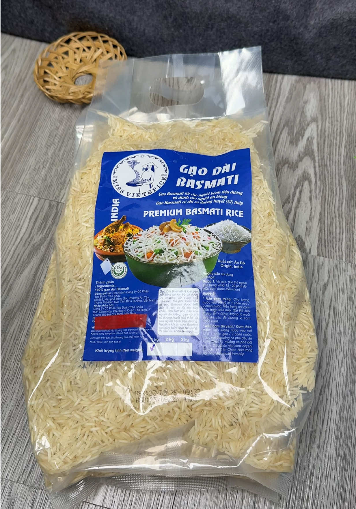 Gạo dài Basmati chuyên dùng cho người tiểu đường và ăn kiêng với hàm lượng protein cao có chỉ số đường huyết thấp #kimchitiengiang #gao #basmati #tieuduong #ankieng 