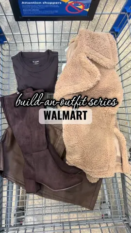 Build-an-Outfit: Walmart Fashion 🤎 The Brown Sherpa Vest and brown knee high boots are amazing 😽 #walmartfashion #affordablefashion #OOTD #amazonfashionhaul #fallfashion 