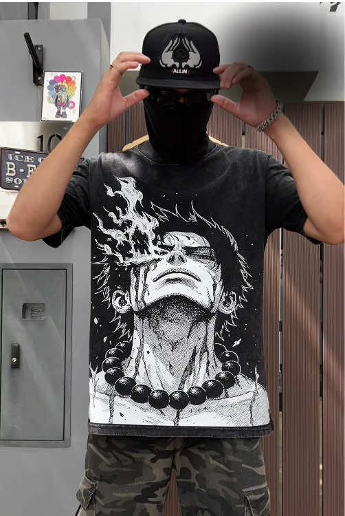 Vintage wash, burning soul — Ace lives on through every thread. 🔥⚡#PortgasDAce #FireFistAce #OnePieceAnime #FlameFlameFruit #AnimeStreetwear 