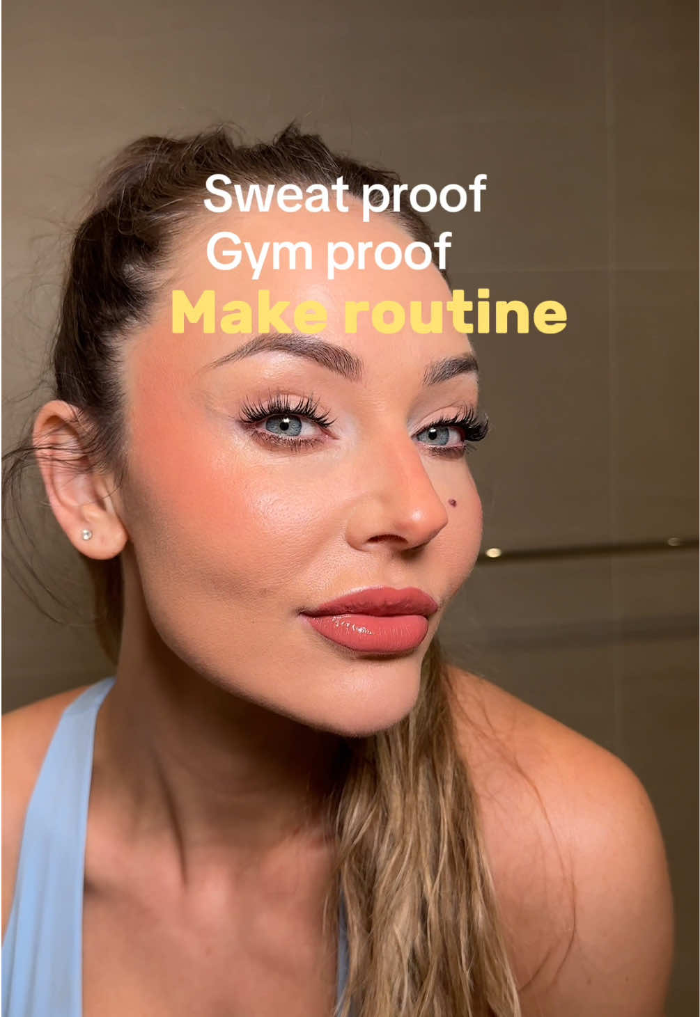 If my makeup can survive a Lagree class in the 35 degree heat it can survive anything 😅 💅  Because sometimes you do wanna look cute while sweating buckets 🥵 💦  #grwm #makeuptutorial #sweatproofmakeup 