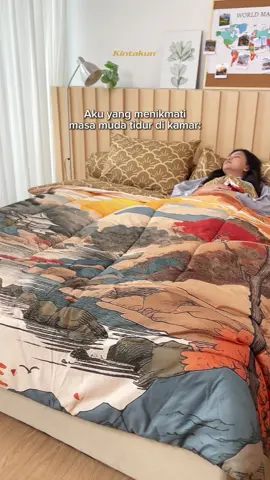 Halaaah emang paling top itu diem di kasur gak sih guys😭 Kintakun D’LUXE - 3D Yamato #KintakunBedcover #BikinTidurEnak #anakmuda 